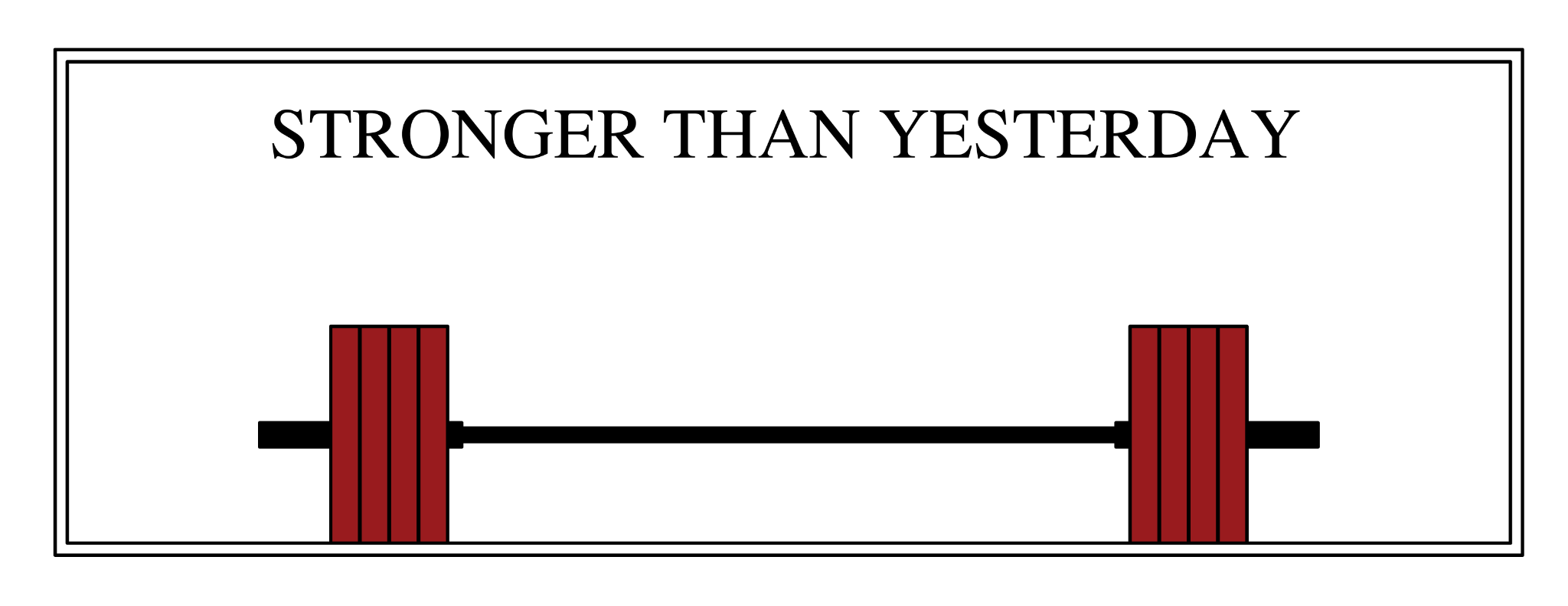 Stronger Than Yesterday barbell logo